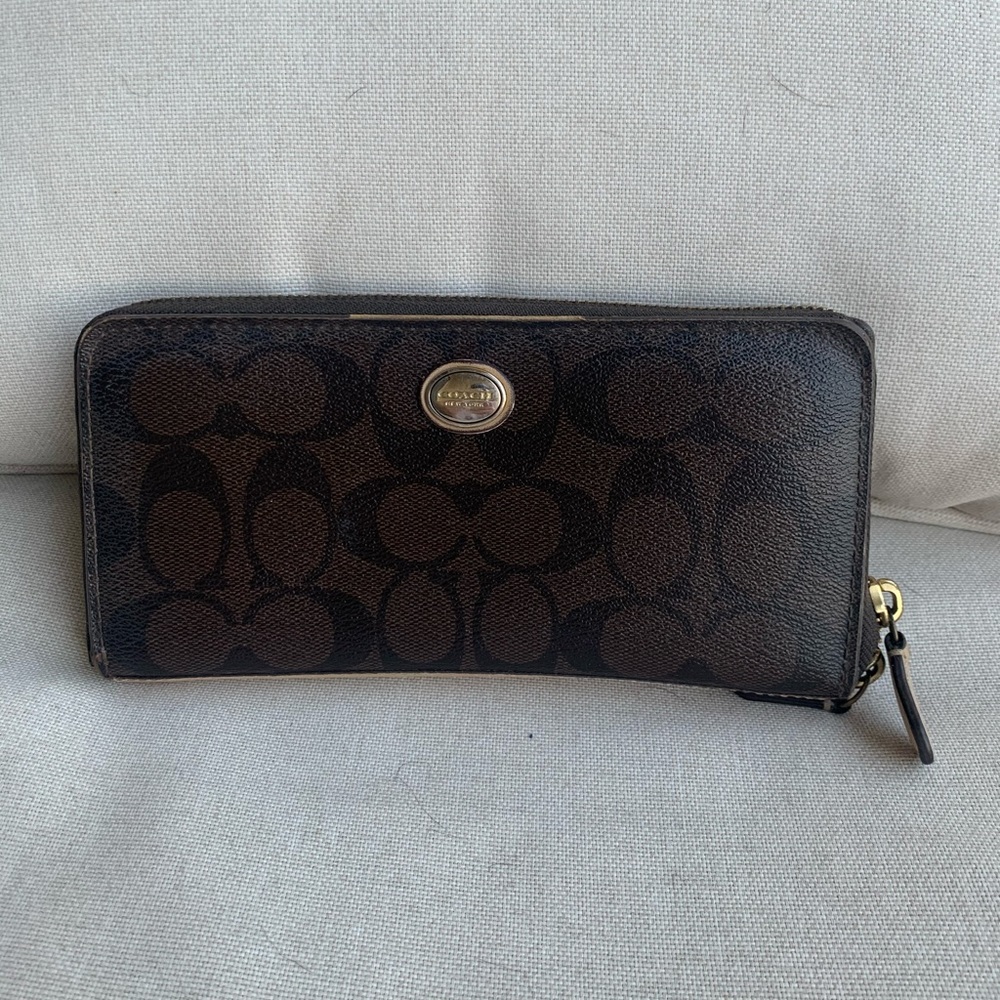 Coach Leather Zip Wallet